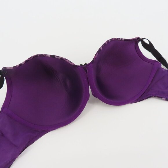 Torrid Curve 44B Bra Purple Black Cheetah Leopard Animal Print Underwire Lined - Picture 7 of 15
